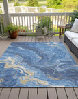 LOOMLAN Rugs Elius Blue Washable Indoor-Outdoor Rug