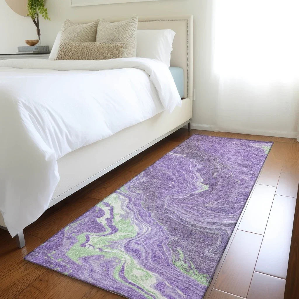 LOOMLAN Rugs Elius Purple Washable Indoor-Outdoor Rug