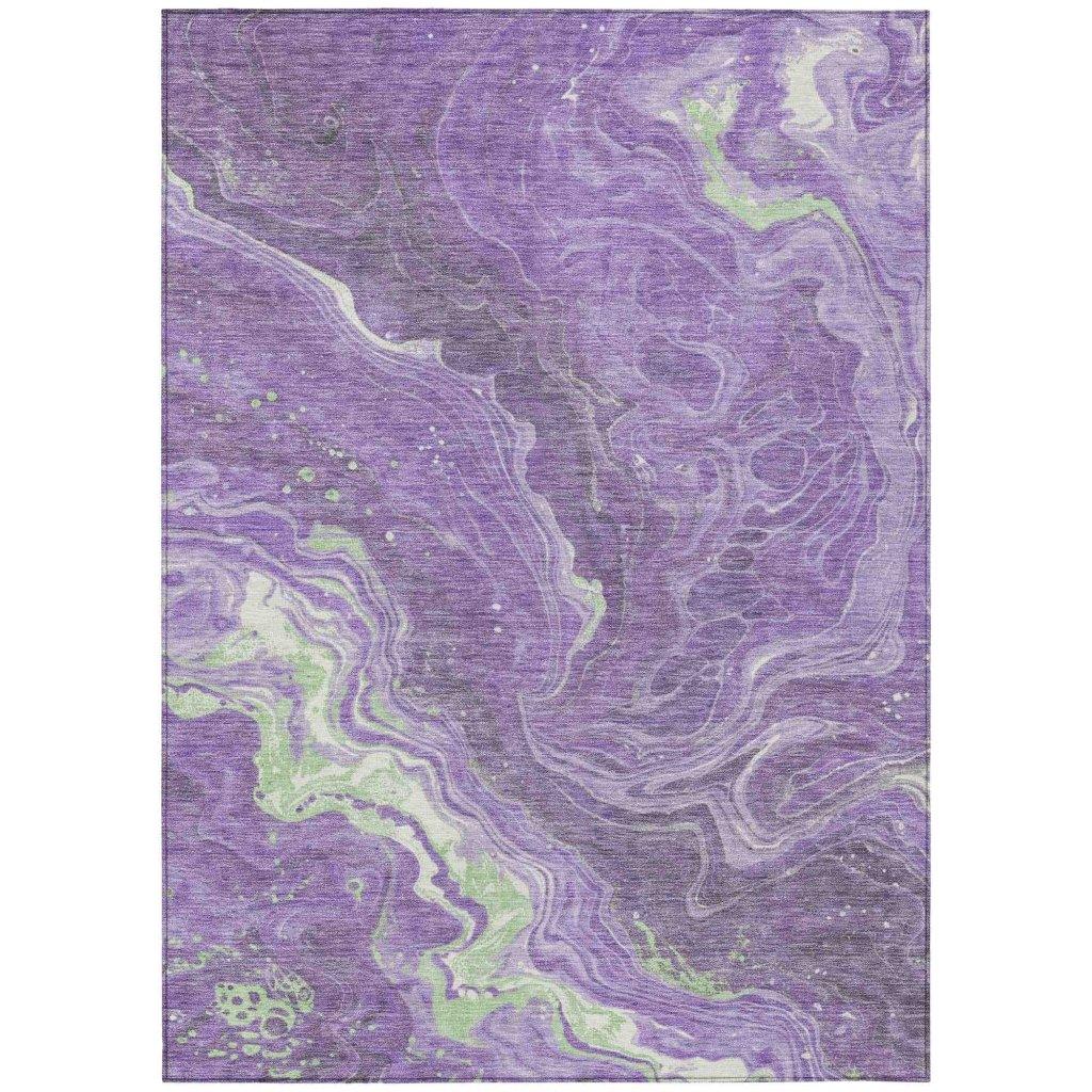 LOOMLAN Rugs Elius Purple Washable Indoor-Outdoor Rug