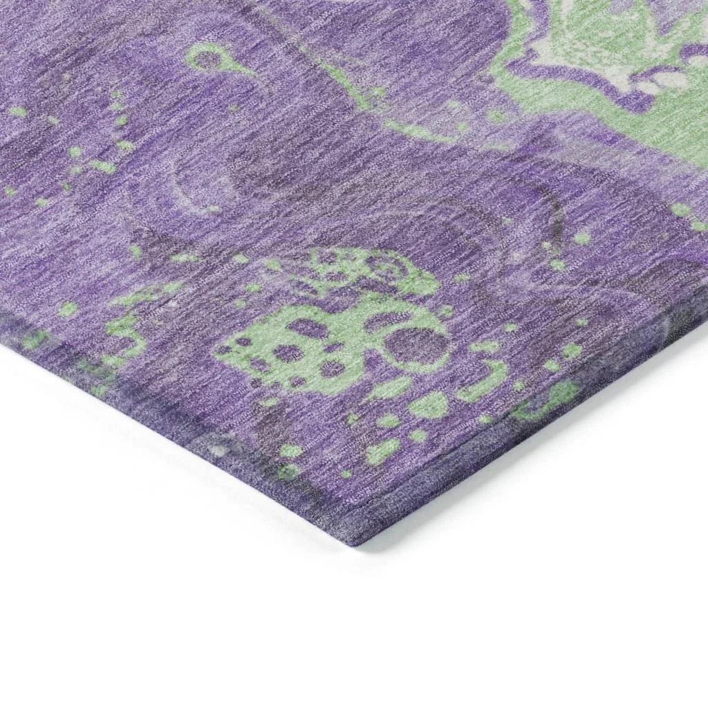 LOOMLAN Rugs Elius Purple Washable Indoor-Outdoor Rug