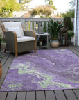 LOOMLAN Rugs Elius Purple Washable Indoor-Outdoor Rug
