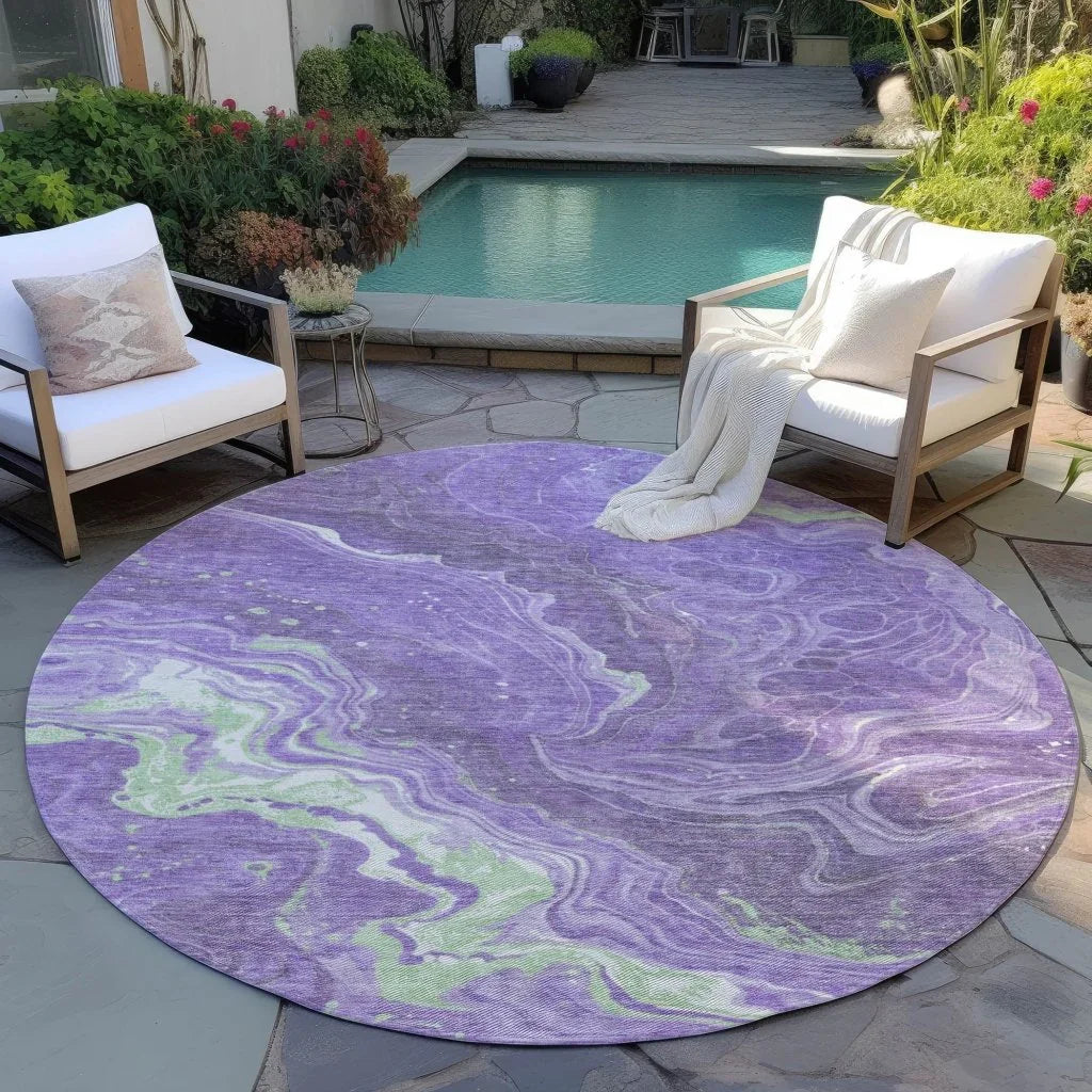 LOOMLAN Rugs Elius Purple Washable Indoor-Outdoor Rug