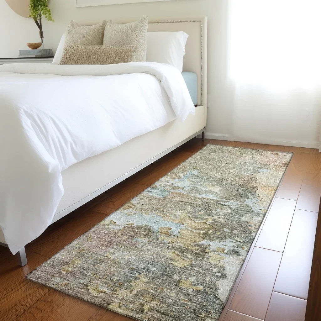 LOOMLAN Rugs Ellior Brown Washable Indoor-Outdoor Rug
