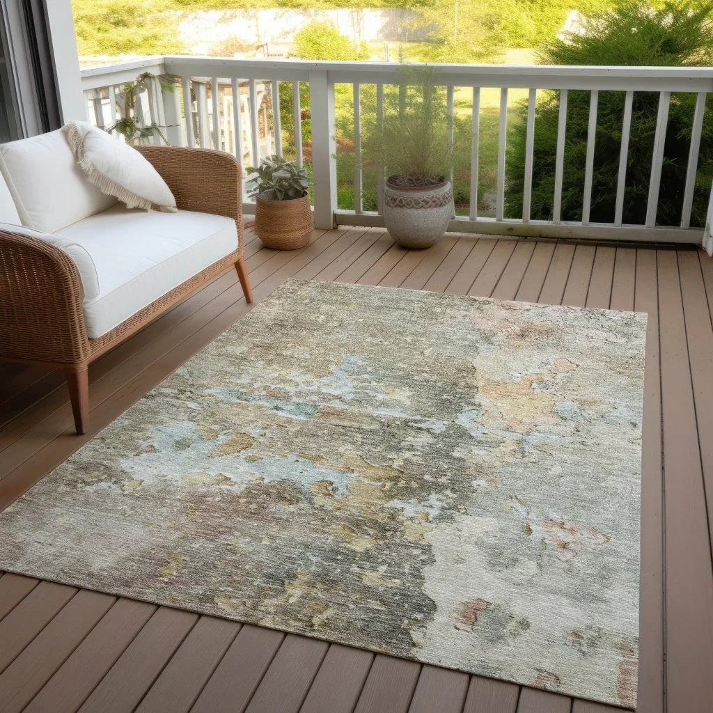 LOOMLAN Rugs Ellior Brown Washable Indoor-Outdoor Rug