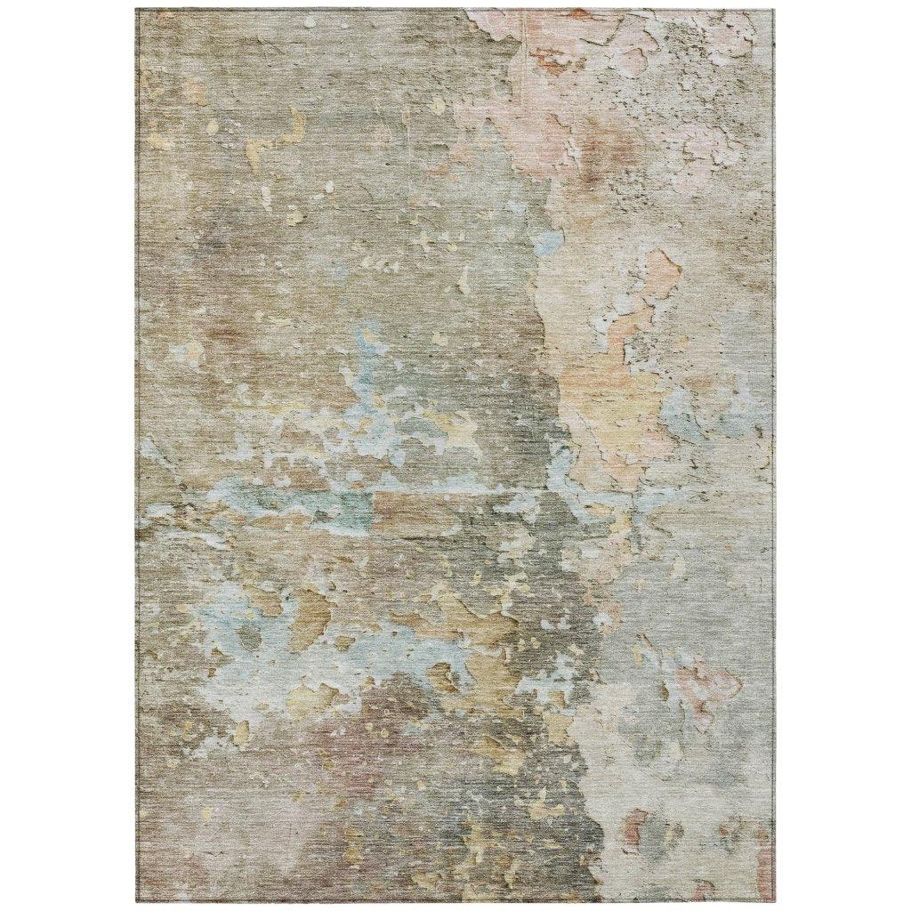 LOOMLAN Rugs Ellior Brown Washable Indoor-Outdoor Rug