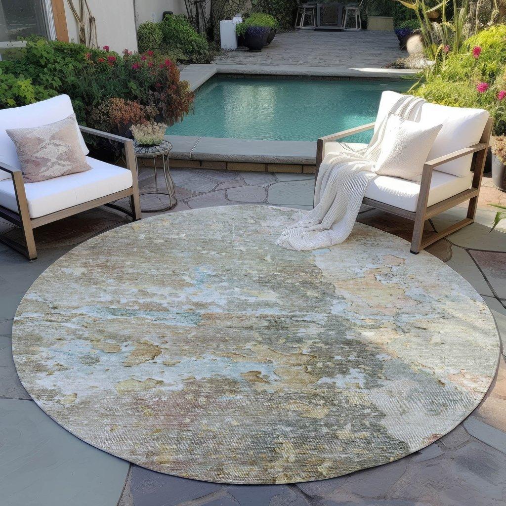 LOOMLAN Rugs Ellior Brown Washable Indoor-Outdoor Rug