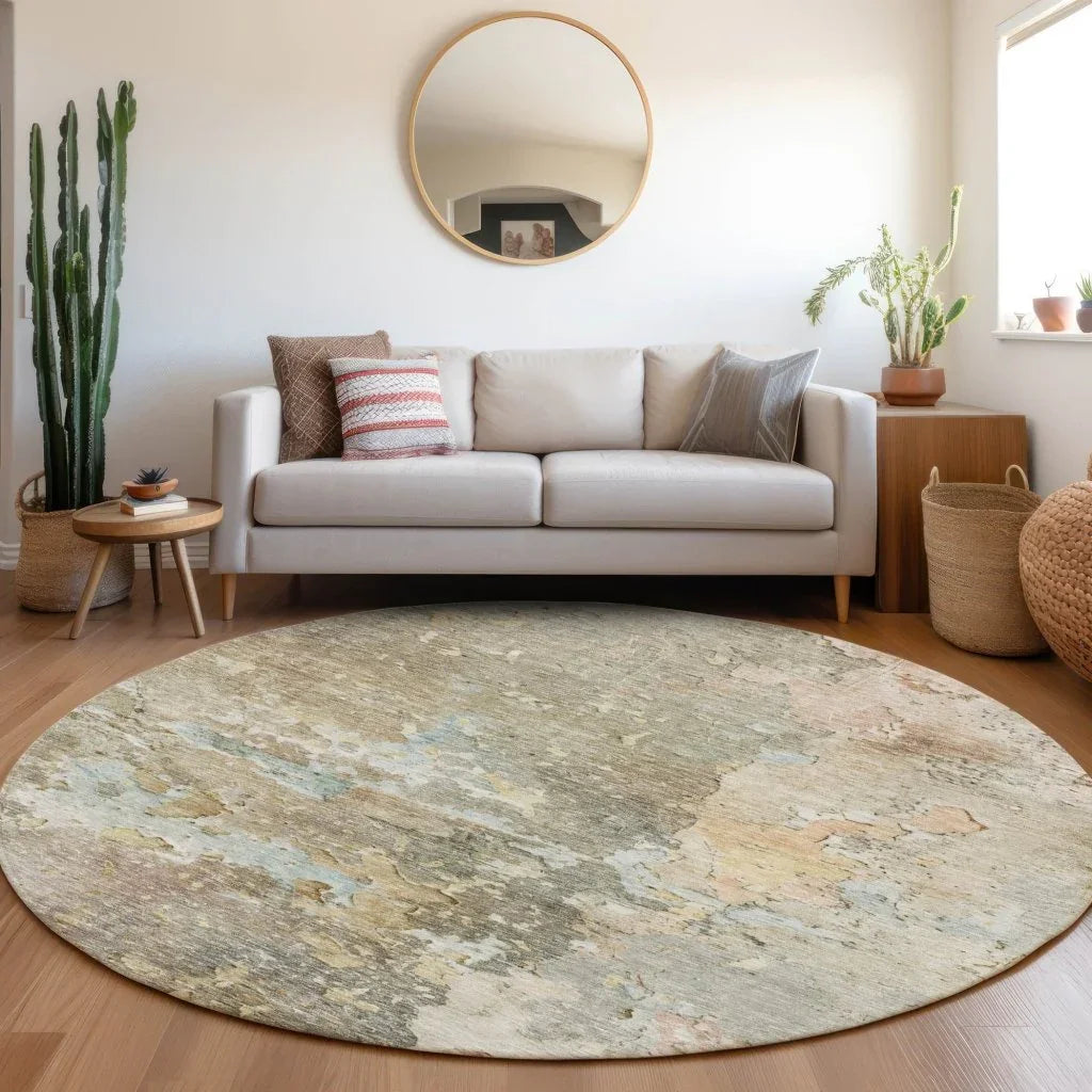 LOOMLAN Rugs Ellior Brown Washable Indoor-Outdoor Rug
