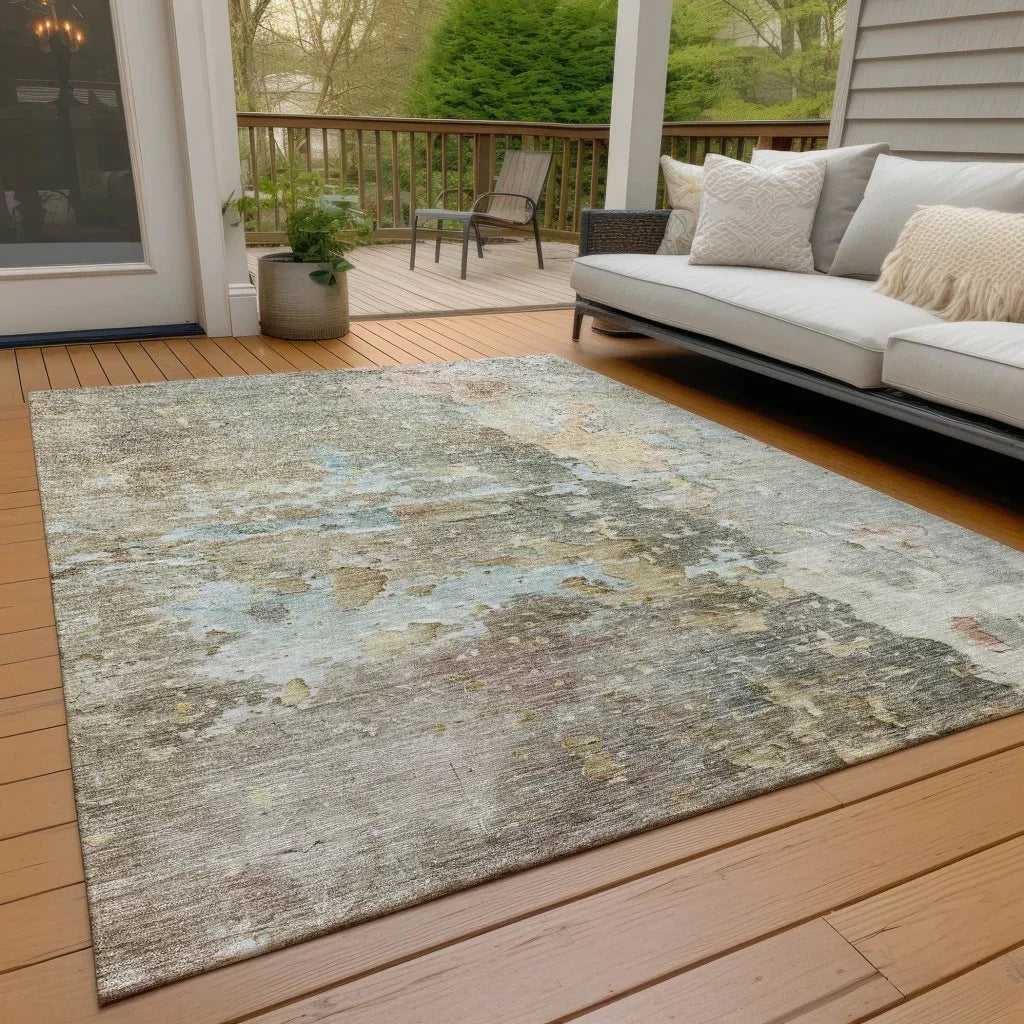 LOOMLAN Rugs Ellior Brown Washable Indoor-Outdoor Rug