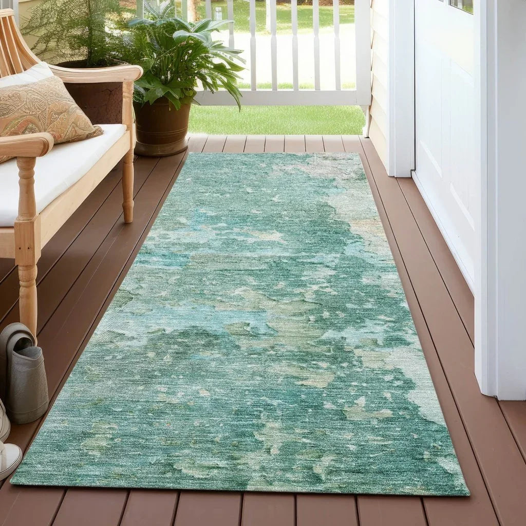 LOOMLAN Rugs Ellior Green Washable Indoor-Outdoor Rug