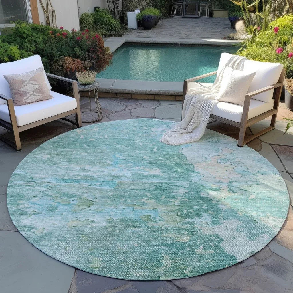 LOOMLAN Rugs Ellior Green Washable Indoor-Outdoor Rug