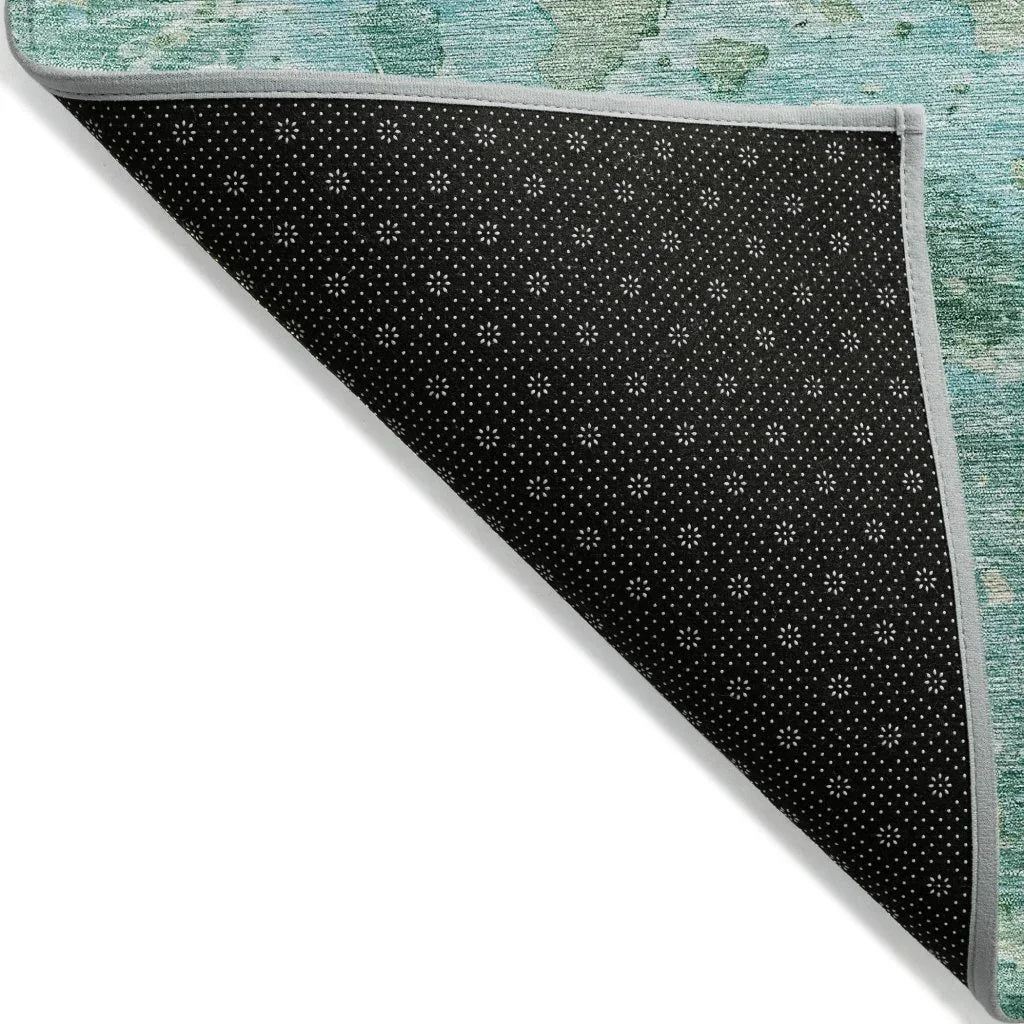 LOOMLAN Rugs Ellior Green Washable Indoor-Outdoor Rug