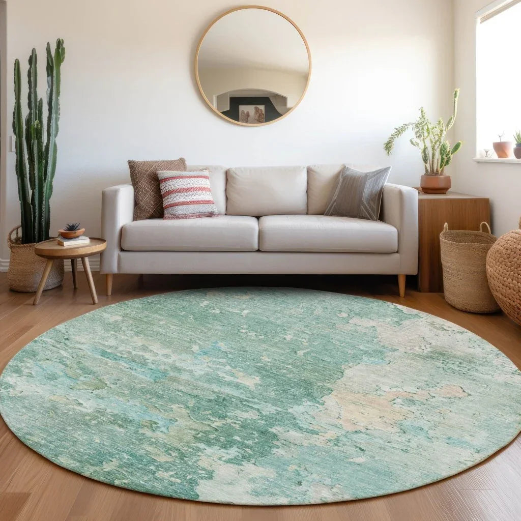 LOOMLAN Rugs Ellior Green Washable Indoor-Outdoor Rug