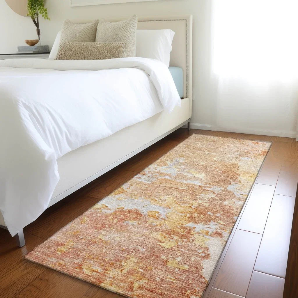 LOOMLAN Rugs Ellior Orange Washable Indoor-Outdoor Rug