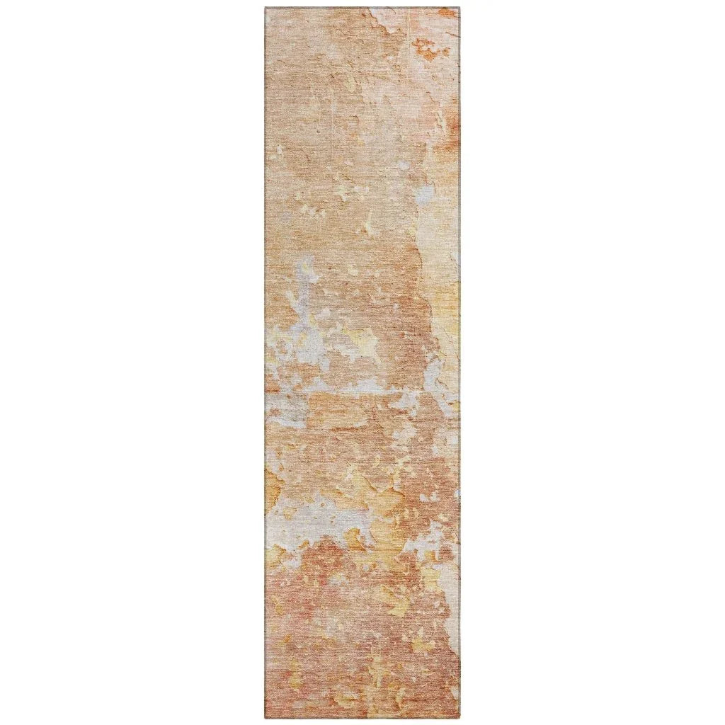 LOOMLAN Rugs Ellior Orange Washable Indoor-Outdoor Rug
