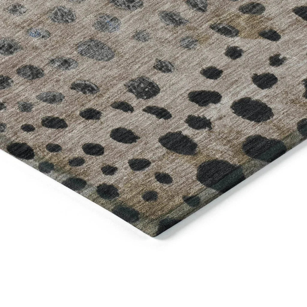 LOOMLAN Rugs Eloisia Brown Washable Indoor-Outdoor Rug
