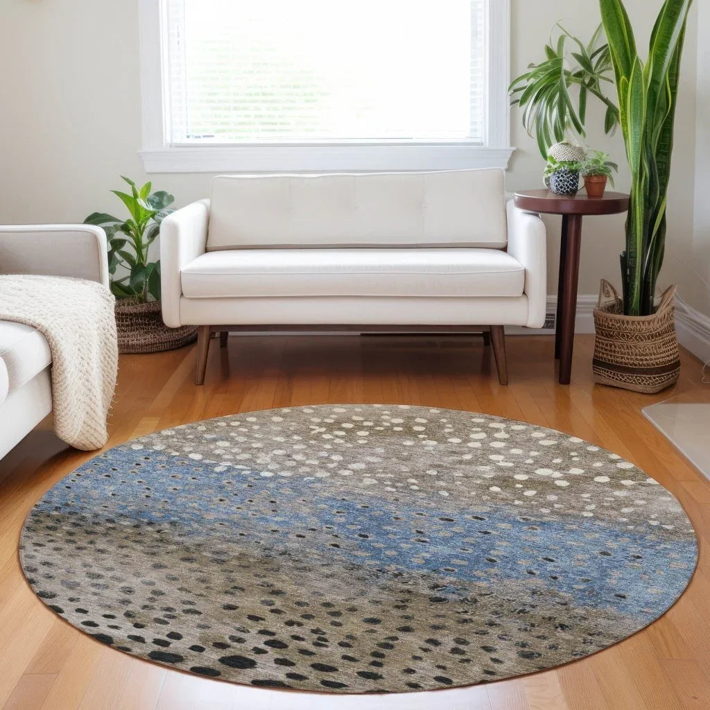LOOMLAN Rugs Eloisia Brown Washable Indoor-Outdoor Rug