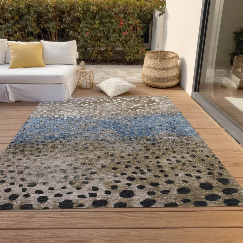 LOOMLAN Rugs Eloisia Brown Washable Indoor-Outdoor Rug