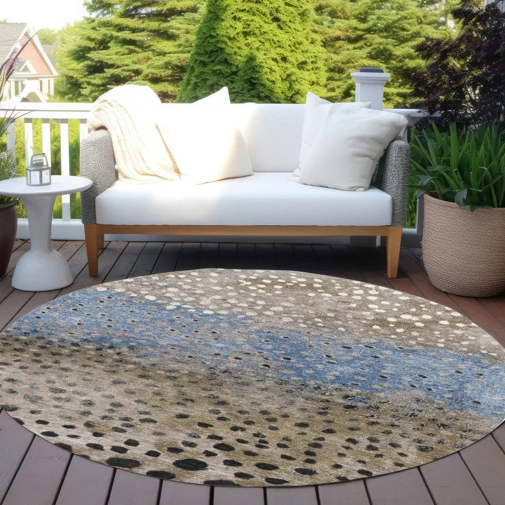 LOOMLAN Rugs Eloisia Brown Washable Indoor-Outdoor Rug