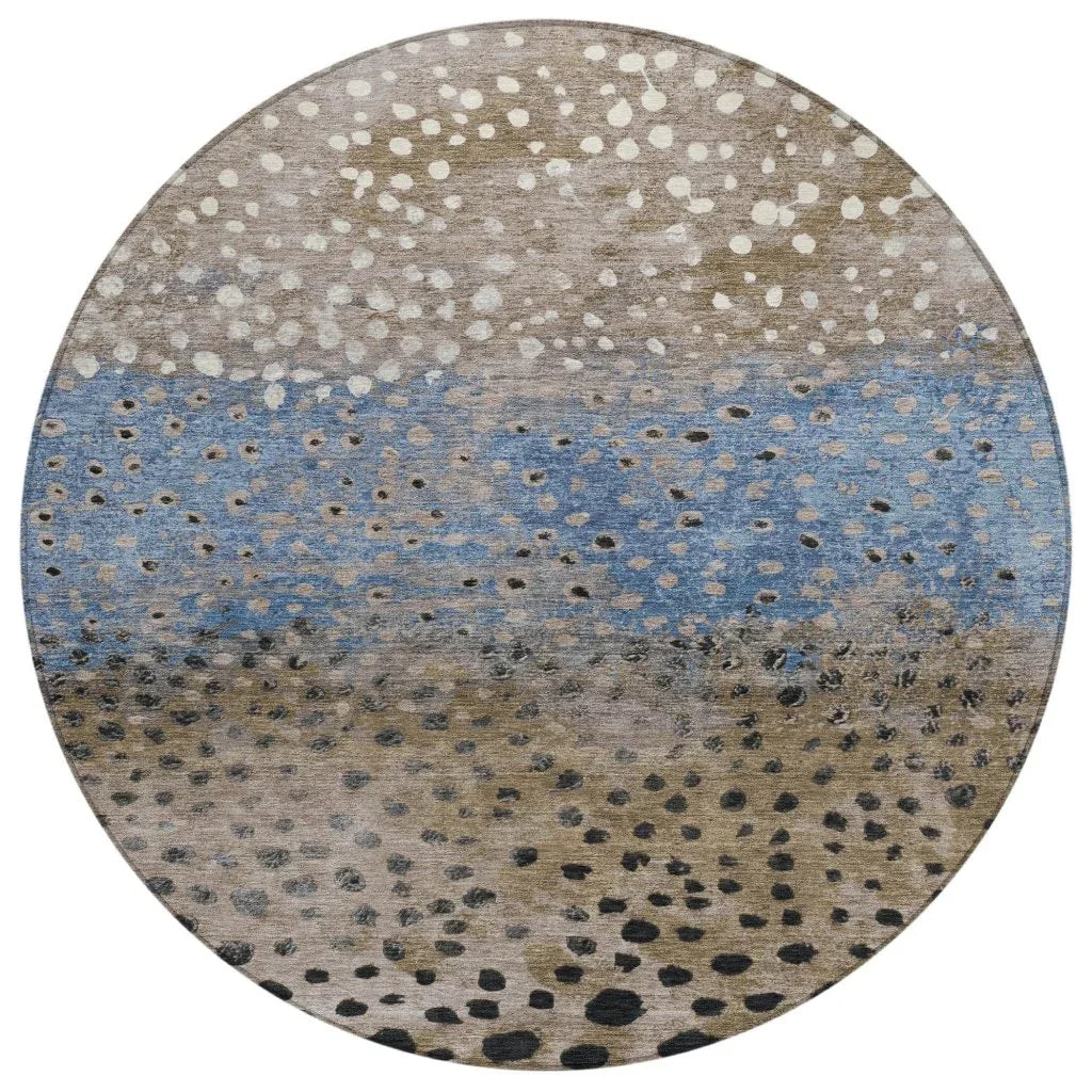 LOOMLAN Rugs Eloisia Brown Washable Indoor-Outdoor Rug