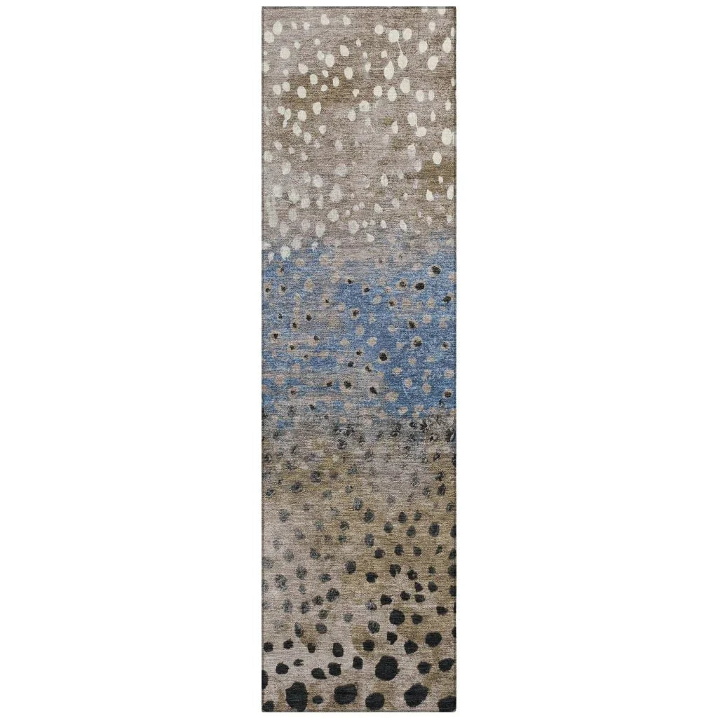 LOOMLAN Rugs Eloisia Brown Washable Indoor-Outdoor Rug