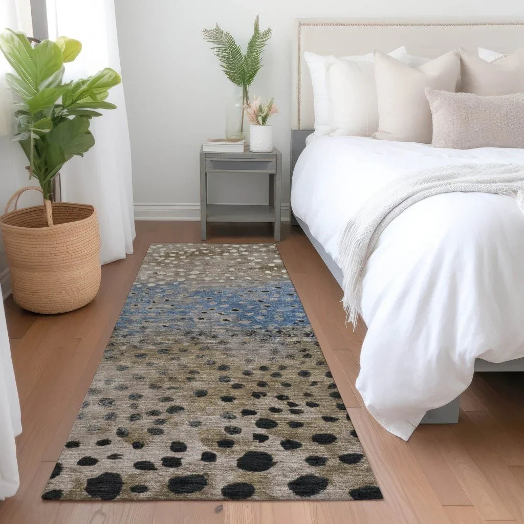 LOOMLAN Rugs Eloisia Brown Washable Indoor-Outdoor Rug