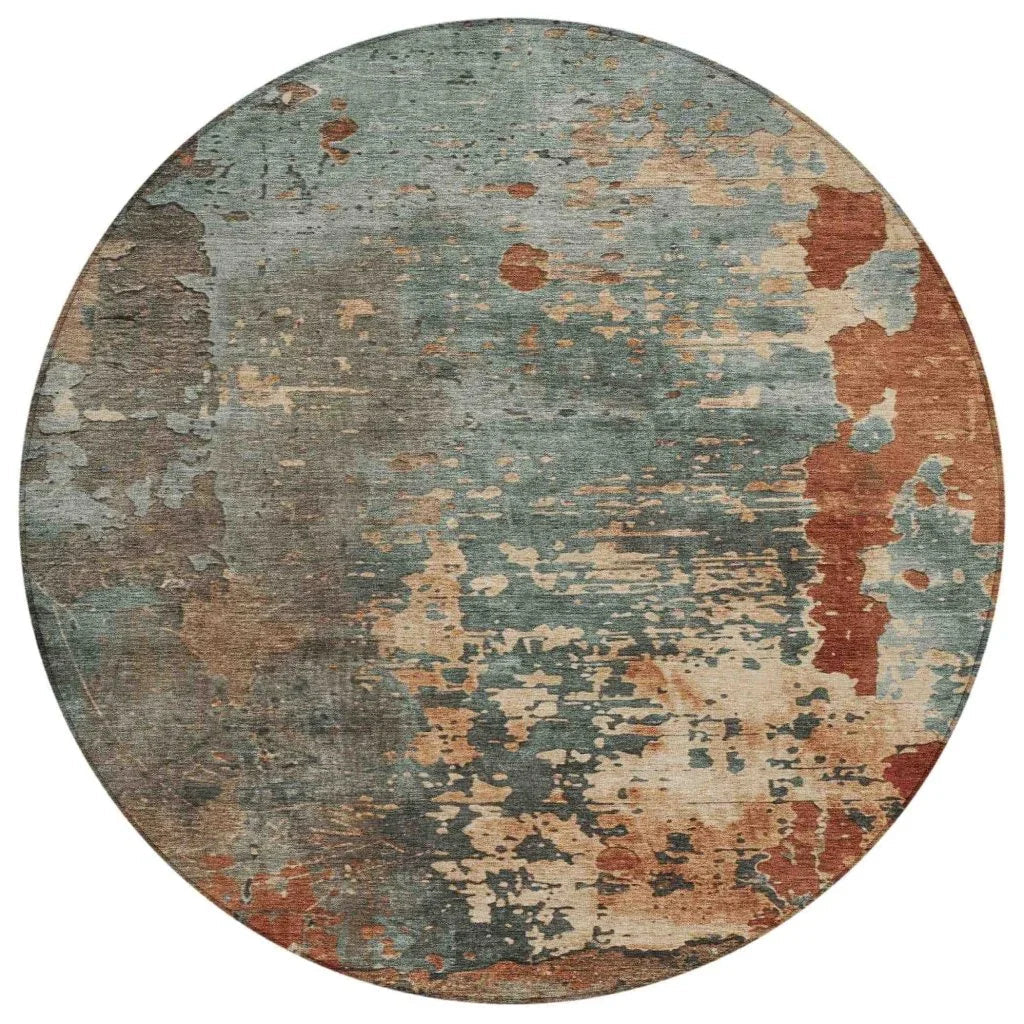 LOOMLAN Rugs Elon Blue Washable Indoor-Outdoor Rug