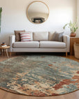LOOMLAN Rugs Elon Blue Washable Indoor-Outdoor Rug