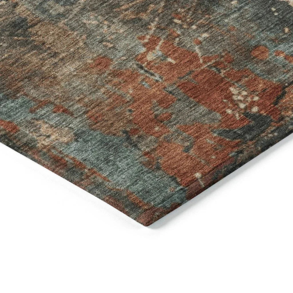 LOOMLAN Rugs Elon Blue Washable Indoor-Outdoor Rug