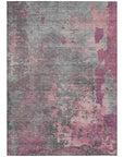 LOOMLAN Rugs Elon Pink Washable Indoor-Outdoor Rug