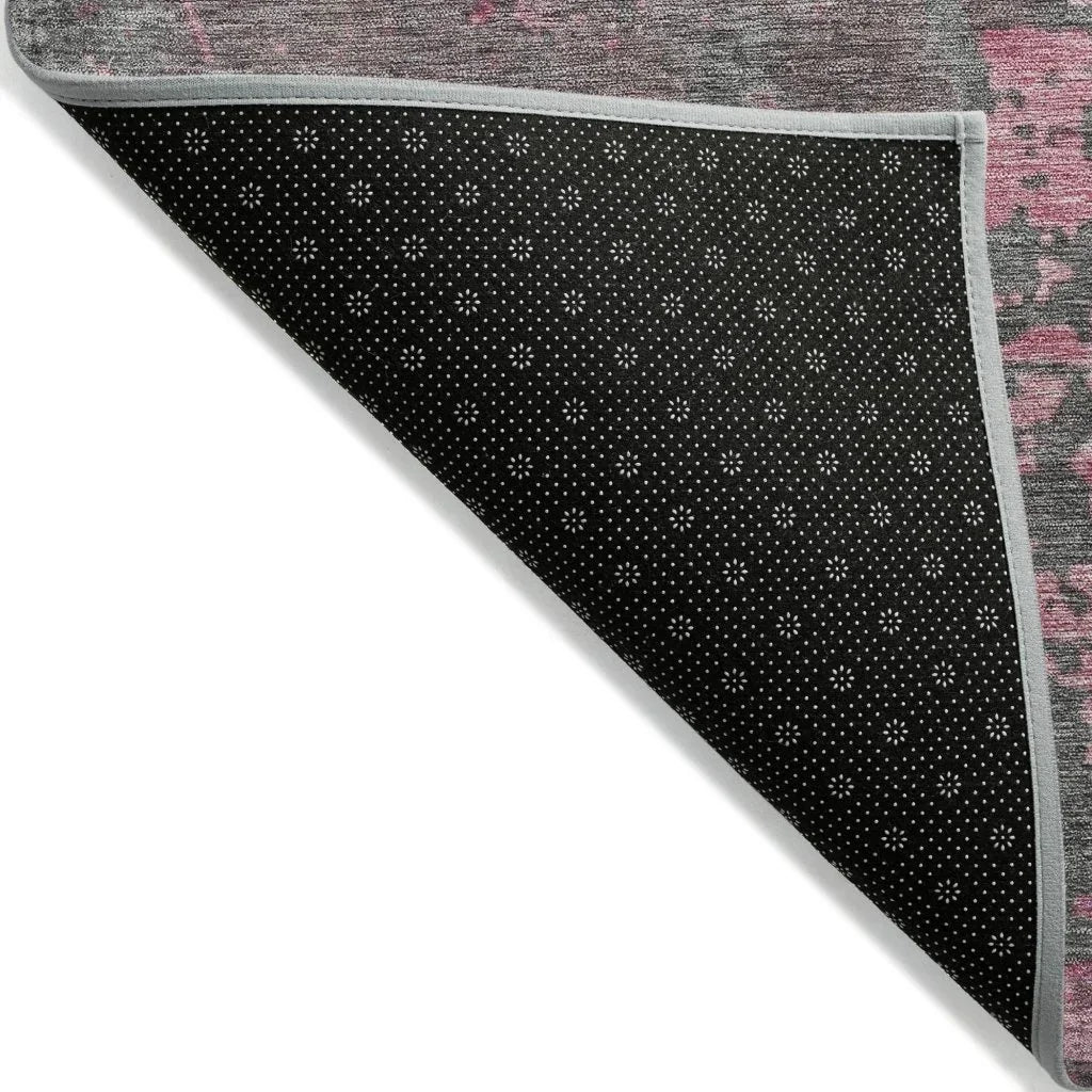 LOOMLAN Rugs Elon Pink Washable Indoor-Outdoor Rug