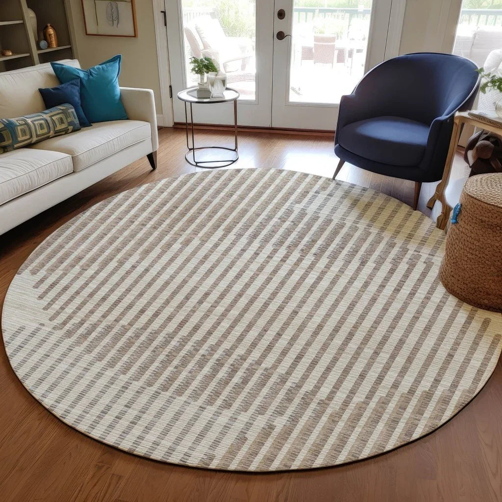 LOOMLAN Rugs Elowen Beige Washable Indoor-Outdoor Rug