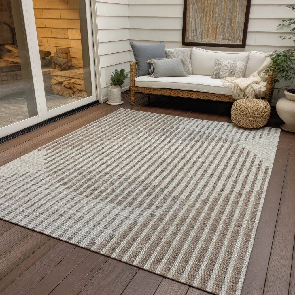 LOOMLAN Rugs Elowen Beige Washable Indoor-Outdoor Rug