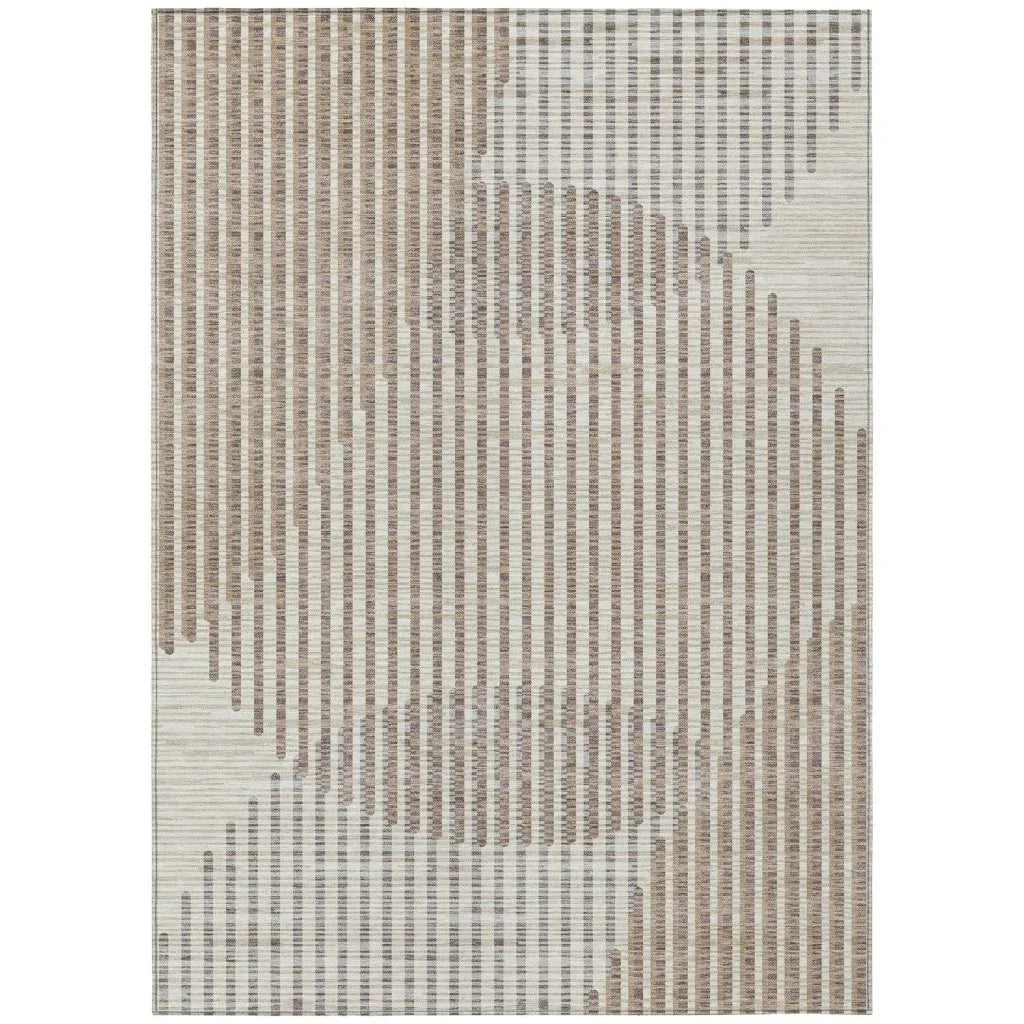 LOOMLAN Rugs Elowen Beige Washable Indoor-Outdoor Rug