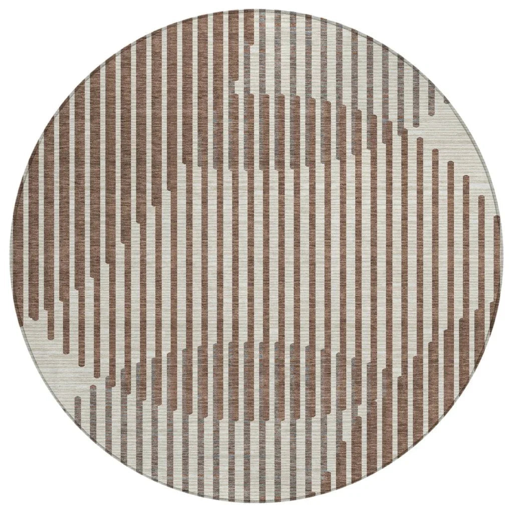 LOOMLAN Rugs Elowen Brown Washable Indoor-Outdoor Rug