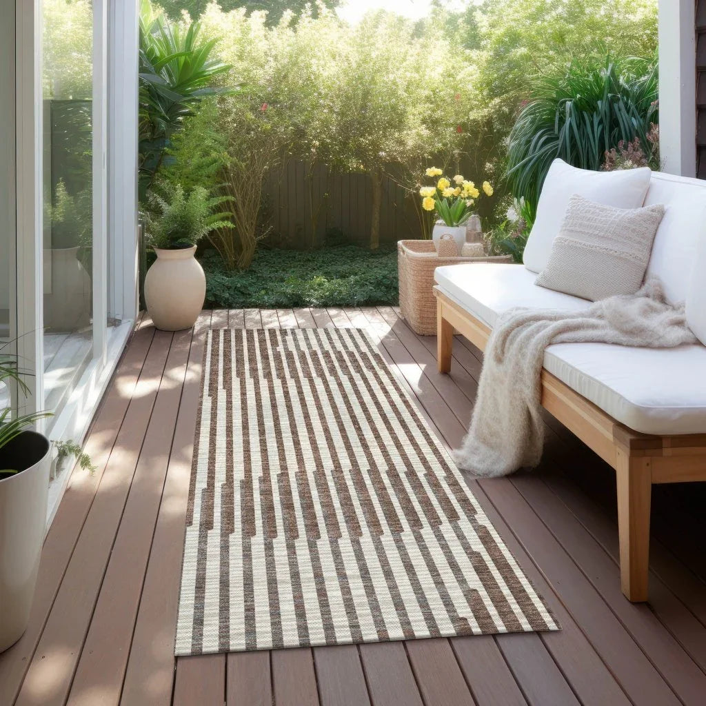 LOOMLAN Rugs Elowen Brown Washable Indoor-Outdoor Rug