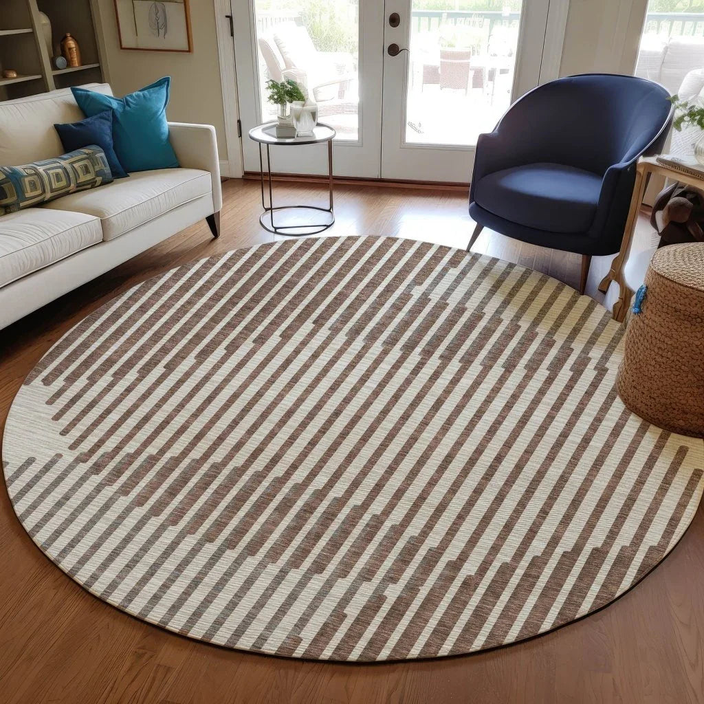 LOOMLAN Rugs Elowen Brown Washable Indoor-Outdoor Rug