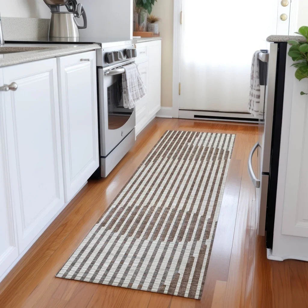 LOOMLAN Rugs Elowen Brown Washable Indoor-Outdoor Rug