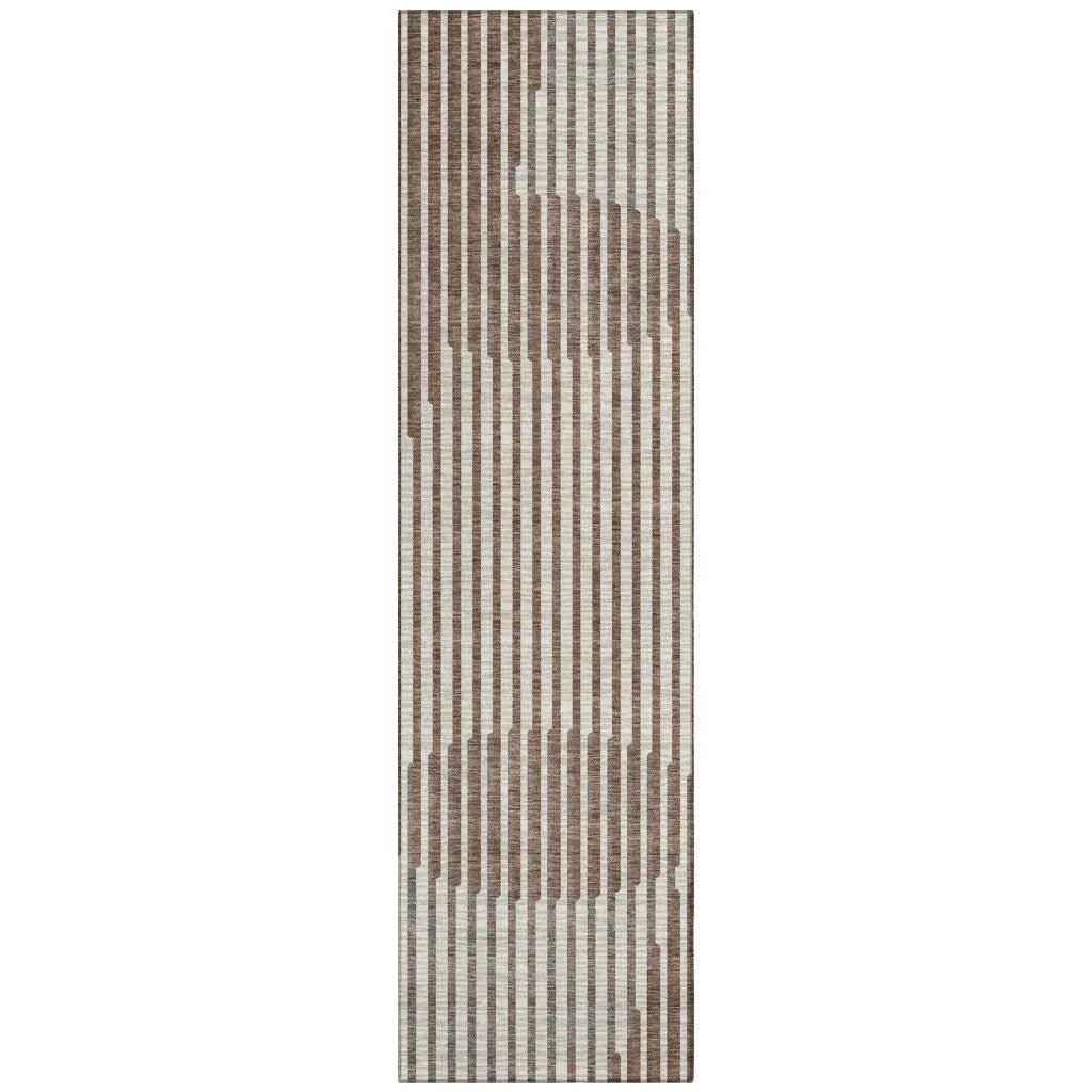 LOOMLAN Rugs Elowen Brown Washable Indoor-Outdoor Rug