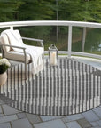 LOOMLAN Rugs Elowen Charcoal Washable Indoor-Outdoor Rug