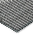 LOOMLAN Rugs Elowen Charcoal Washable Indoor-Outdoor Rug