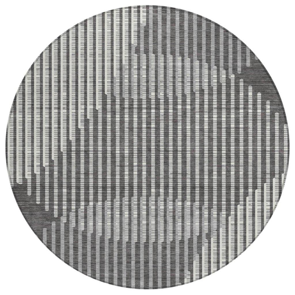 LOOMLAN Rugs Elowen Charcoal Washable Indoor-Outdoor Rug