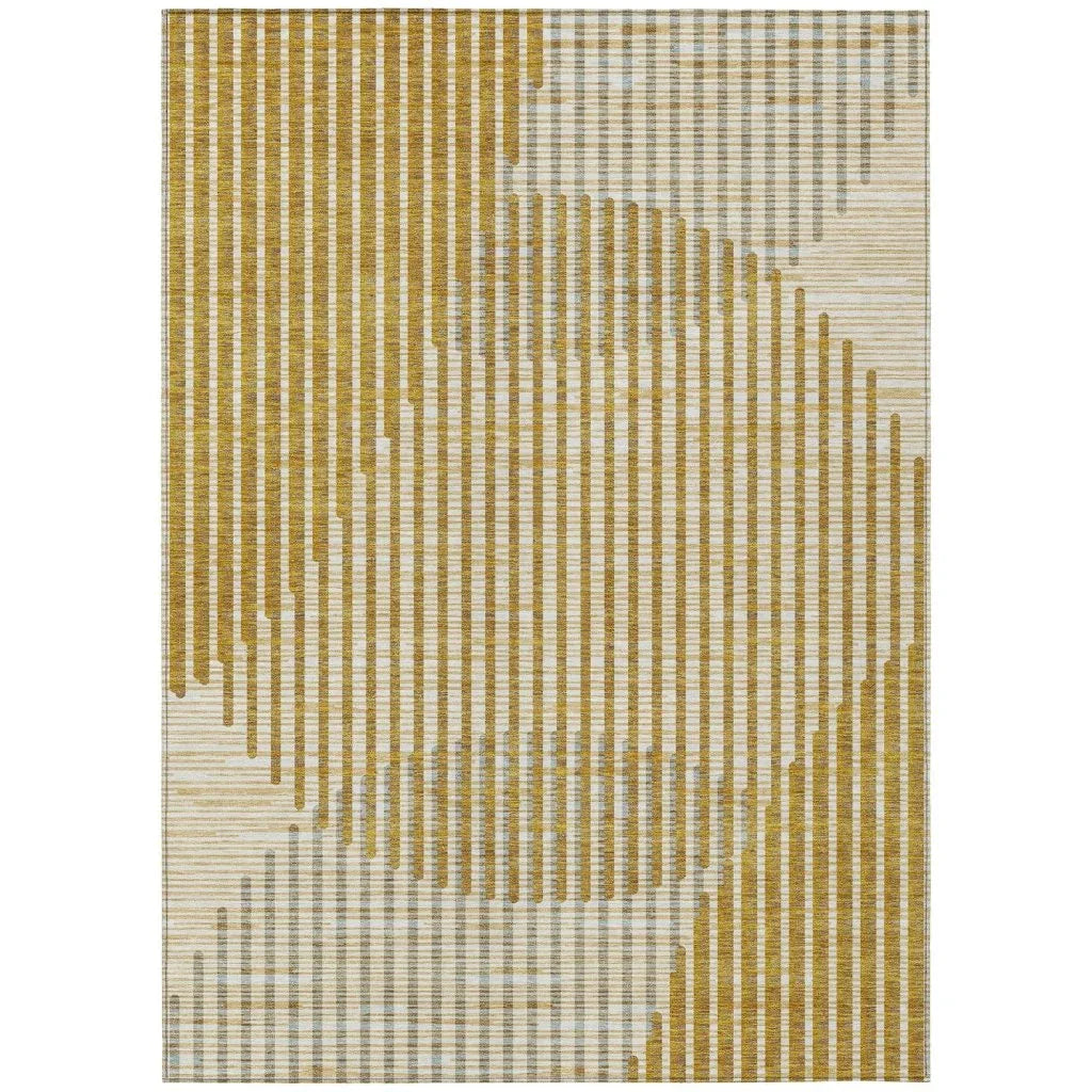 LOOMLAN Rugs Elowen Gold Washable Indoor-Outdoor Rug