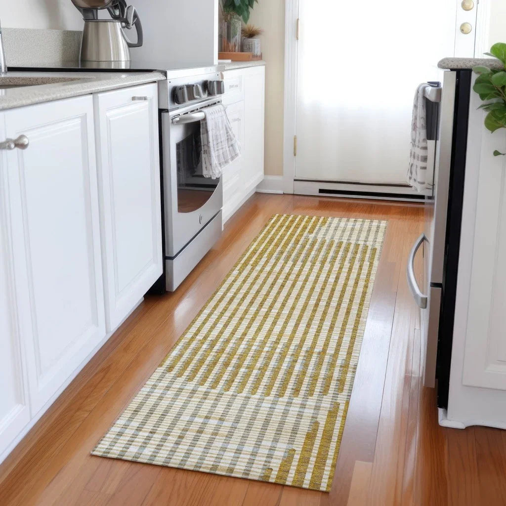LOOMLAN Rugs Elowen Gold Washable Indoor-Outdoor Rug