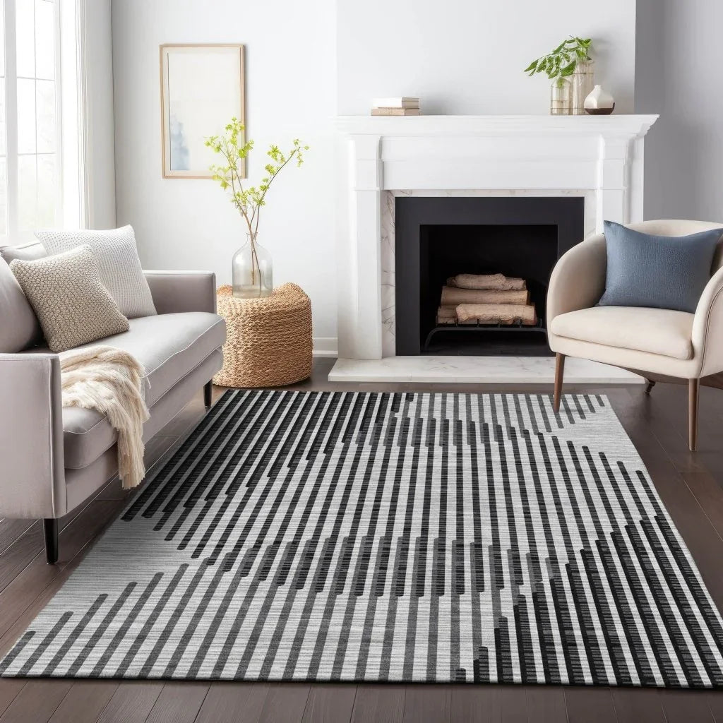 LOOMLAN Rugs Elowen Gray Washable Indoor-Outdoor Rug