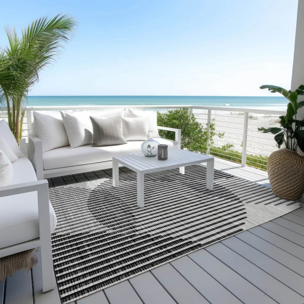 LOOMLAN Rugs Elowen Gray Washable Indoor-Outdoor Rug