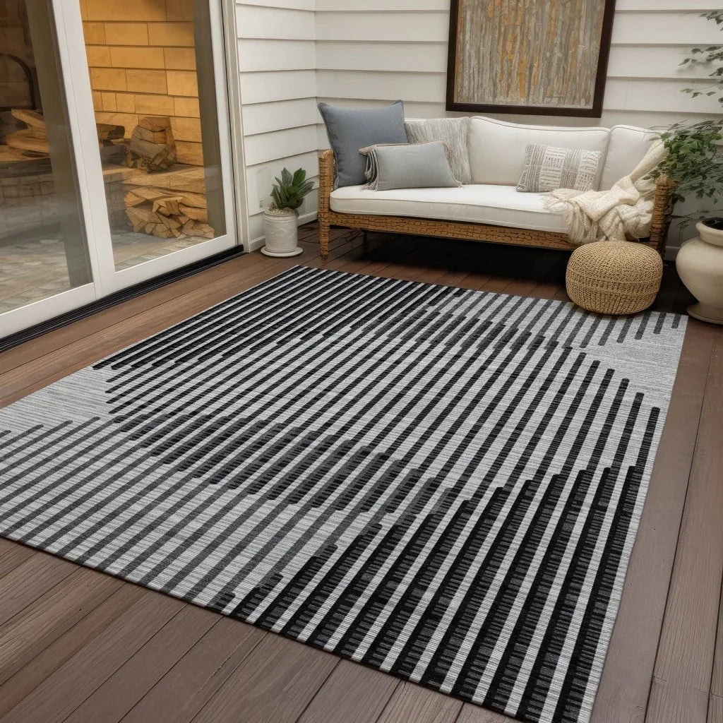 LOOMLAN Rugs Elowen Gray Washable Indoor-Outdoor Rug