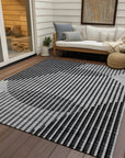 LOOMLAN Rugs Elowen Gray Washable Indoor-Outdoor Rug