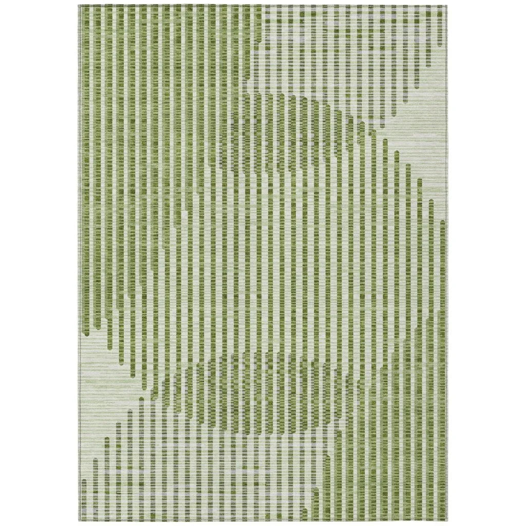 LOOMLAN Rugs Elowen Green Washable Indoor-Outdoor Rug
