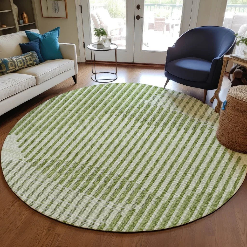 LOOMLAN Rugs Elowen Green Washable Indoor-Outdoor Rug