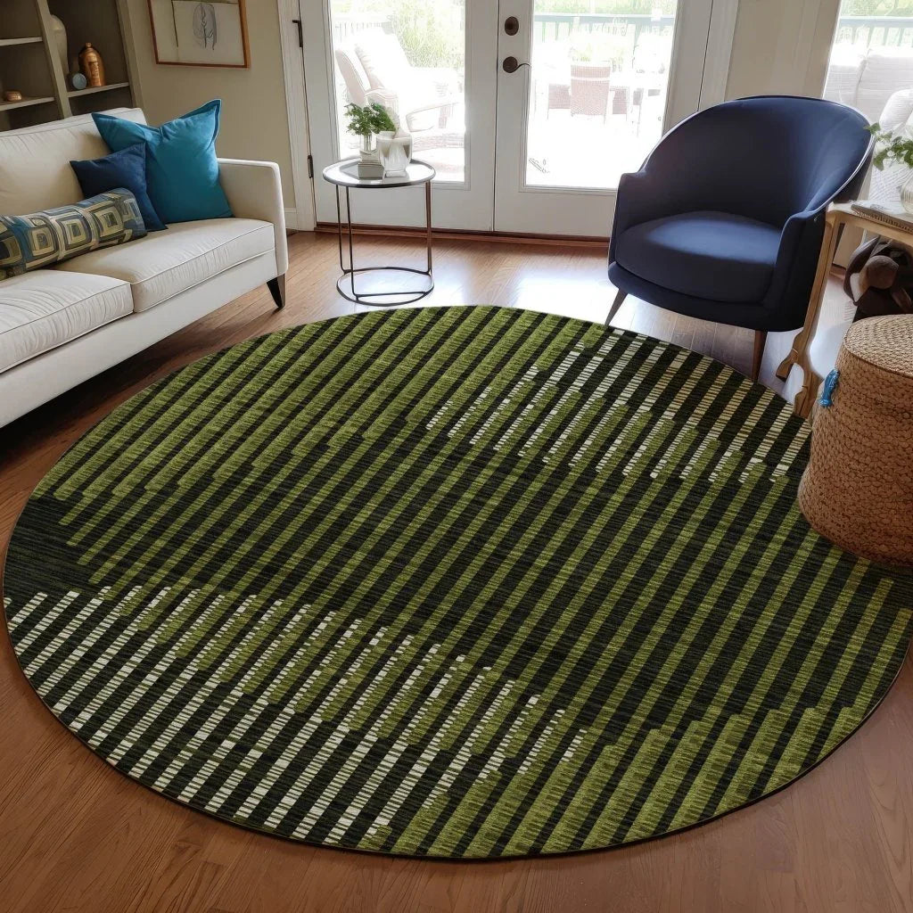 LOOMLAN Rugs Elowen Olive Washable Indoor-Outdoor Rug